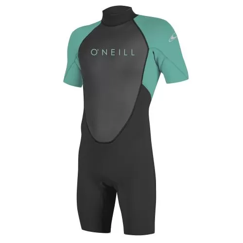 O'Neill Kids Reactor-2 2mm Back Zip S/S Spring Swimsuit - Black/Green